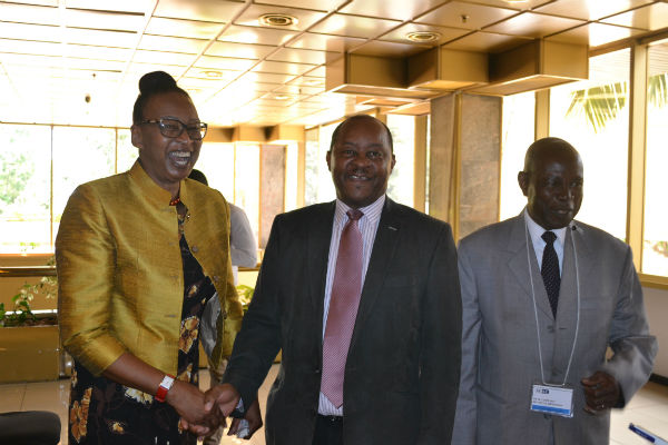 Health and Chidcare Minister Dr O Moyo sharing lighter moments with MCAZ DG and chair