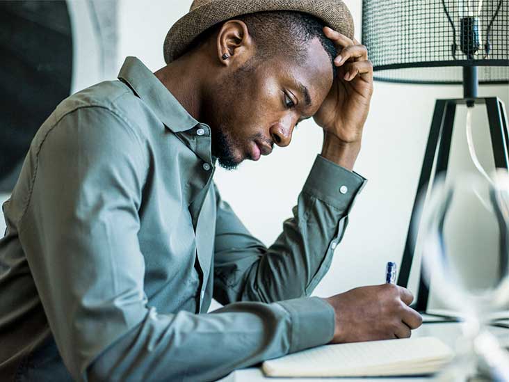 stressed man writing 732x549 thumbnail