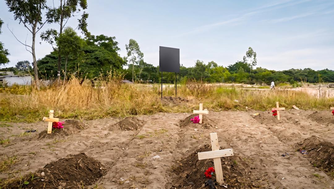 Symbolic grave installation in Epworth, Harare, created to raise awareness about Zimbabwe’s unsafe abortion public health crisis