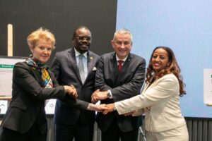 Dr Jean Kaseya with EU delegation and African Union officials during the signing of AU EU health partnership initiatives in Addis Ababa