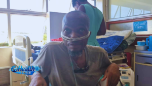 Silicosis patient Moses Ndaba receiving oxygen treatment at Kwekwe General Hospital in Zimbabwe