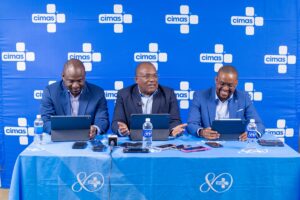 Cimas Health Group executives Vuli Ndlovu and Foster Akaketwa during the launch of Healthathon 3.0 in Harare, Zimbabwe.