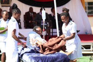 Nurses perform a drama on midwifery during International Day of the Midwife commemorations in Bulawayo