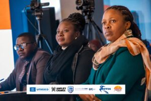 Adjudicators attending the SAYWHAT 8th National Universities Quiz Challenge in Harare during the student policy and development competition.