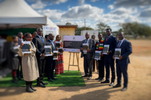 Government officials, development partners and stakeholders pose for a group photo during the launch of Zimbabwe's National Multi-Sectoral Framework for the Prevention and Management of Adolescent Pregnancies at Goromonzi High School.