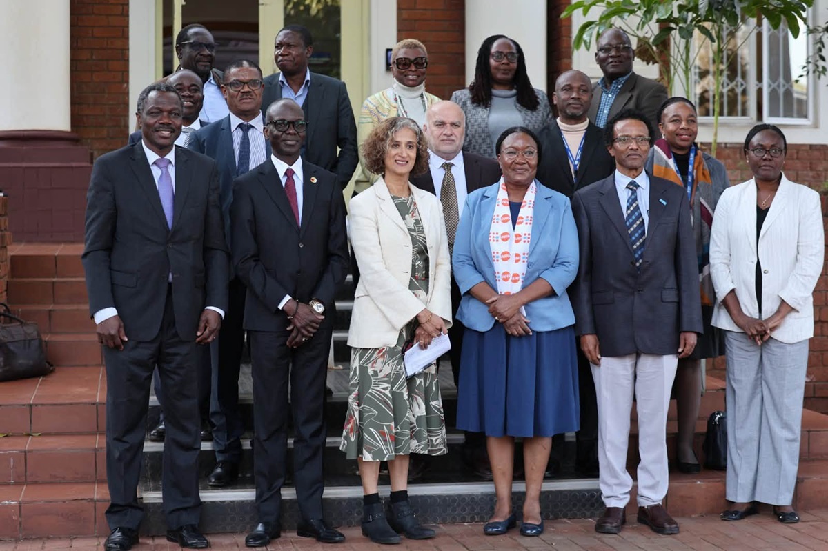UNFPA Regional Director Lydia Zigomo tours the National Pharmaceutical Company (NatPharm) in Harare to assess reproductive health commodity storage and distribution during her mission to Zimbabwe.