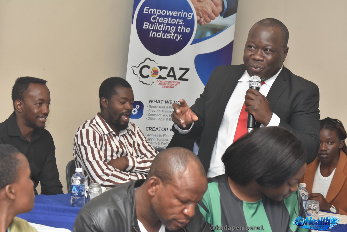 MCAZ Public Relations Manager Davidson Kaiyo addresses content creators during a training session on medicines advertising laws in Zimbabwe.