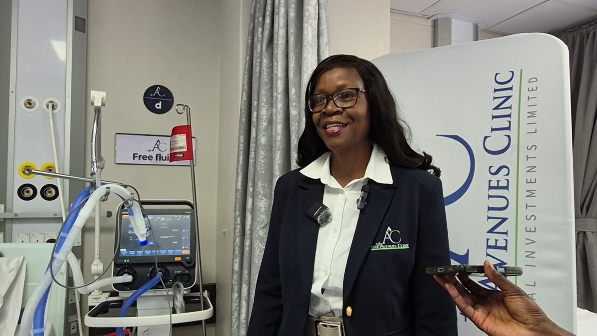 Avenues Clinic Managing Director Sibusisiwe Ndhlovu speaking about the upgraded critical care unit
